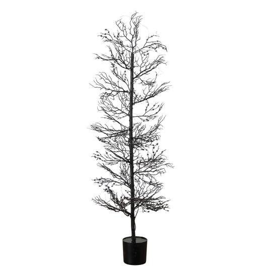 4ft. Pre-Lit Artificial Halloween Spider Twig Tree with 100 Orange & Purple LED Lights